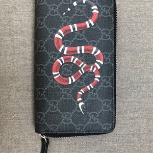 Gucci king snake, print wallet